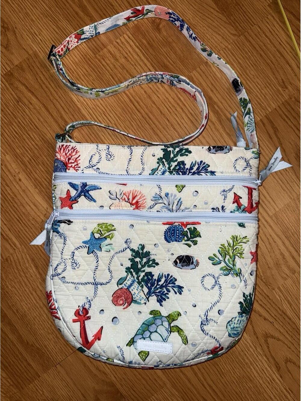 Vera Bradley Coral Reef Oceanic Crossbody Purse Anchors Away Nautical Adjustable